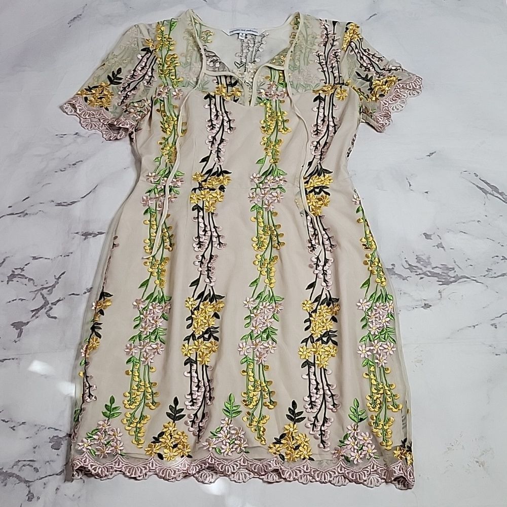 Cupcakes & Cashmere Floral Embroidered Dress